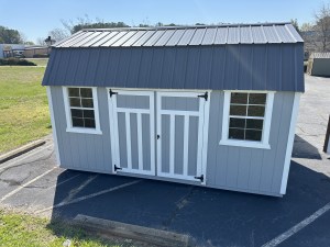 10 X 16 Grey White Standard Loft Storage Shed 01
